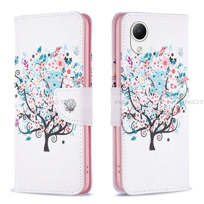 Custodia Portafoglio In Pelle Fantasia Modello Cover con Supporto B01F per Samsung Galaxy A23 5G SC-56C Bianco