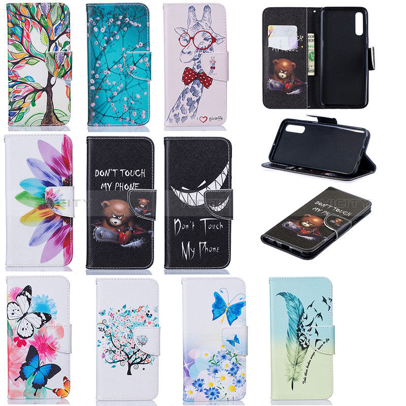 Custodia Portafoglio In Pelle Fantasia Modello Cover con Supporto B01F per Samsung Galaxy A30S