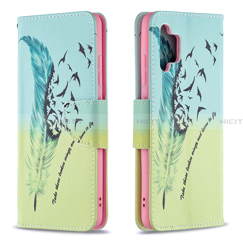 Custodia Portafoglio In Pelle Fantasia Modello Cover con Supporto B01F per Samsung Galaxy A32 4G Verde Pastello