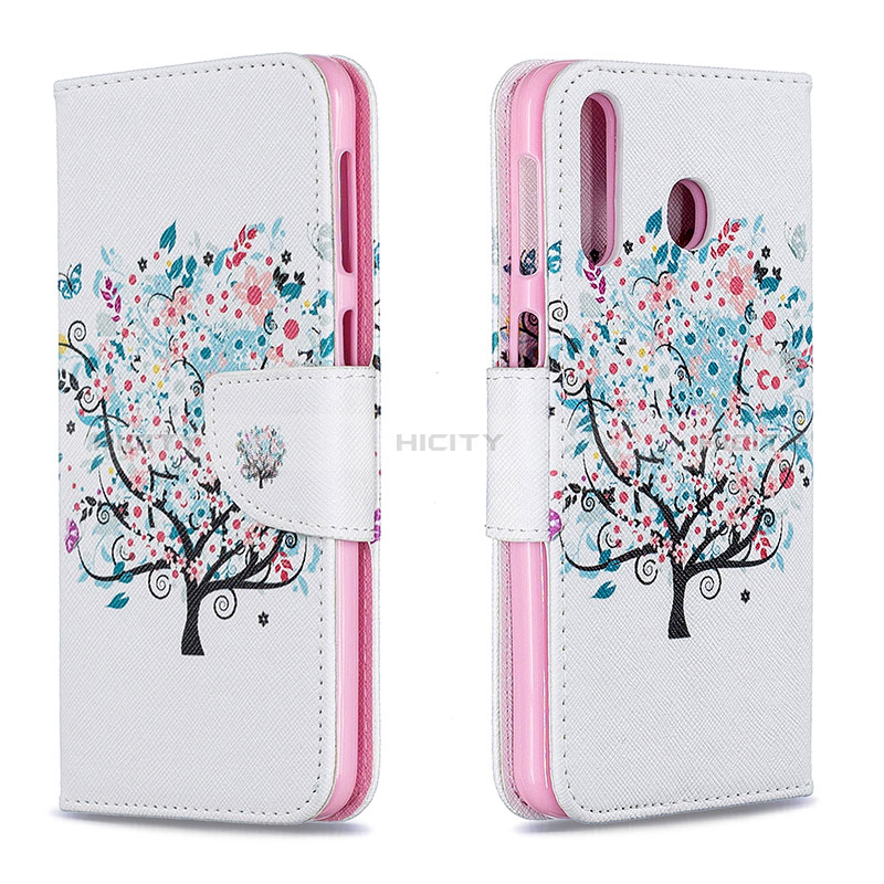 Custodia Portafoglio In Pelle Fantasia Modello Cover con Supporto B01F per Samsung Galaxy A40s Bianco