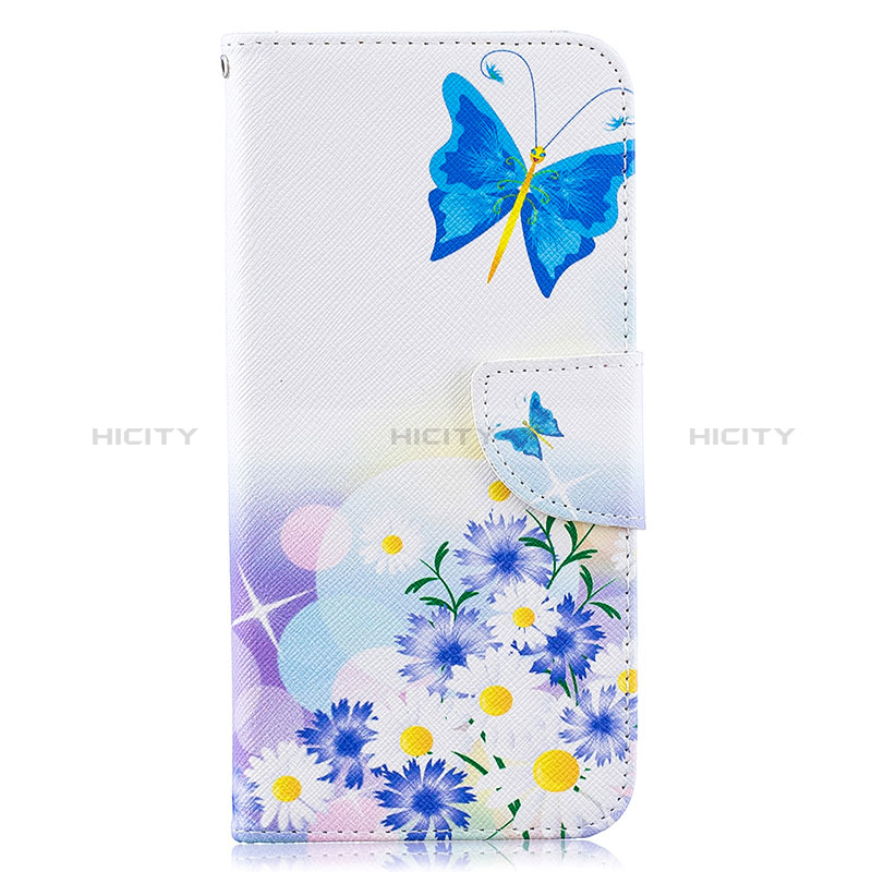 Custodia Portafoglio In Pelle Fantasia Modello Cover con Supporto B01F per Samsung Galaxy A50S Blu