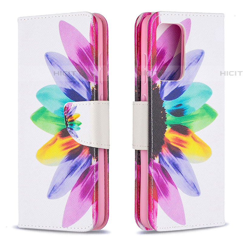 Custodia Portafoglio In Pelle Fantasia Modello Cover con Supporto B01F per Samsung Galaxy A52 4G Multicolore