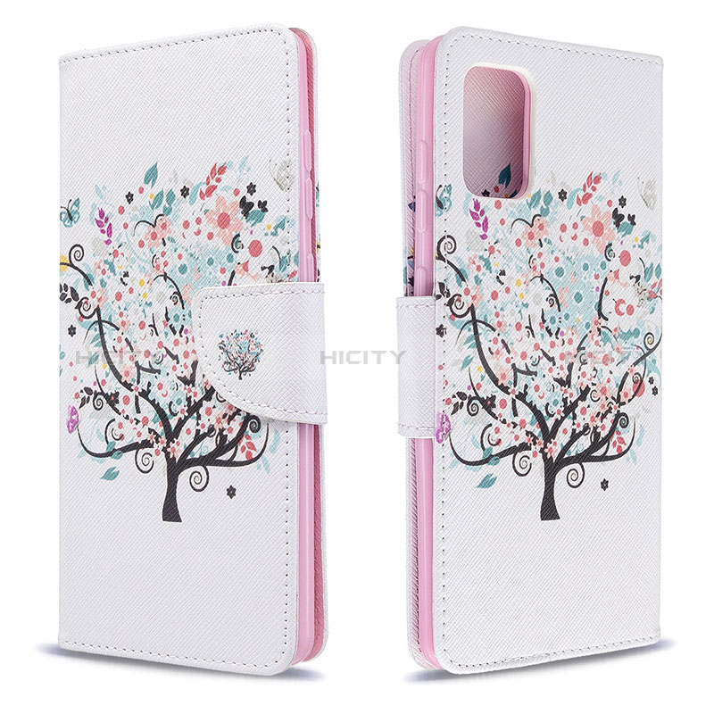 Custodia Portafoglio In Pelle Fantasia Modello Cover con Supporto B01F per Samsung Galaxy A71 5G Bianco