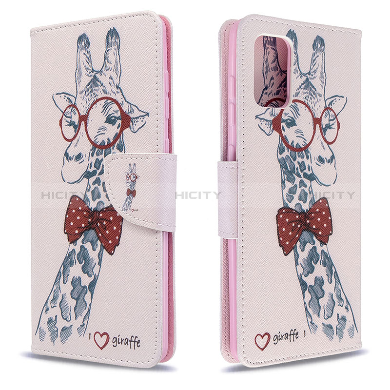 Custodia Portafoglio In Pelle Fantasia Modello Cover con Supporto B01F per Samsung Galaxy A71 5G Rosa