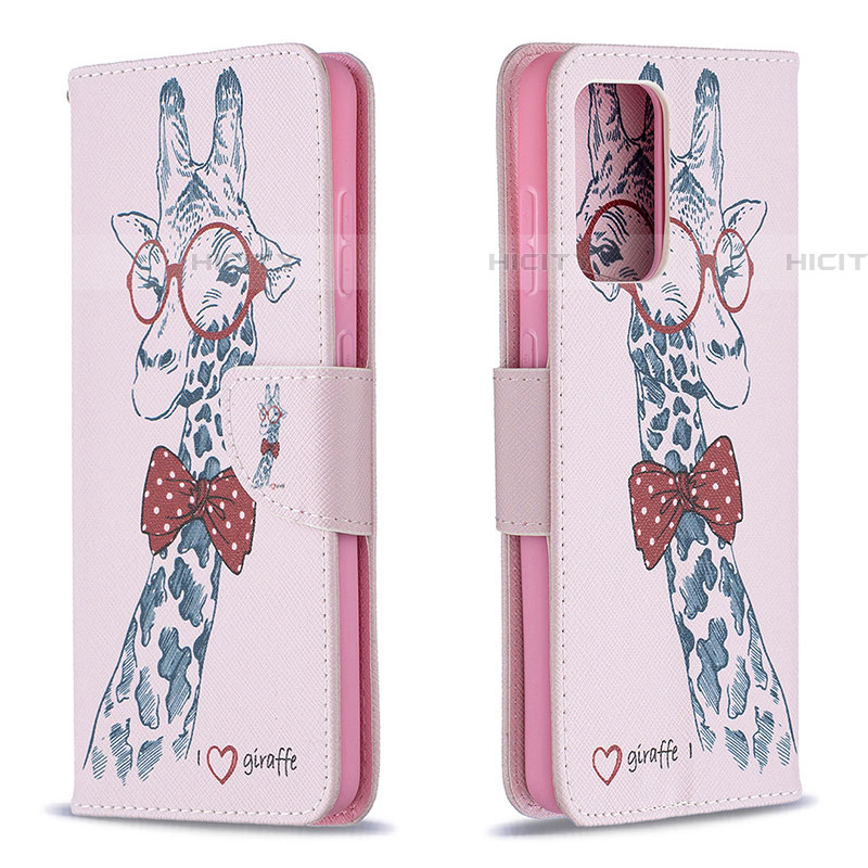 Custodia Portafoglio In Pelle Fantasia Modello Cover con Supporto B01F per Samsung Galaxy A72 4G Rosa