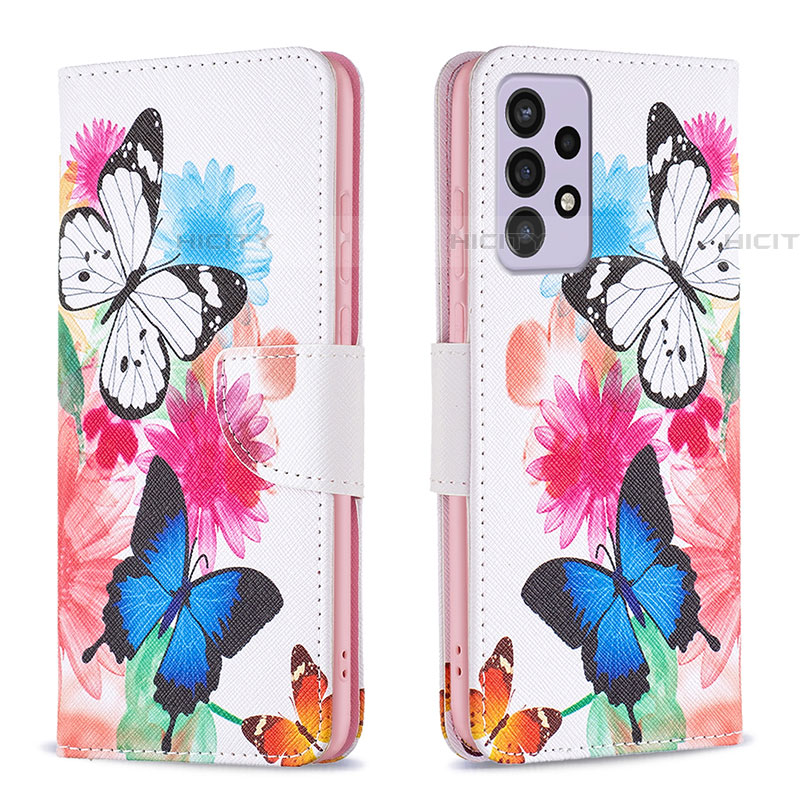 Custodia Portafoglio In Pelle Fantasia Modello Cover con Supporto B01F per Samsung Galaxy A73 5G