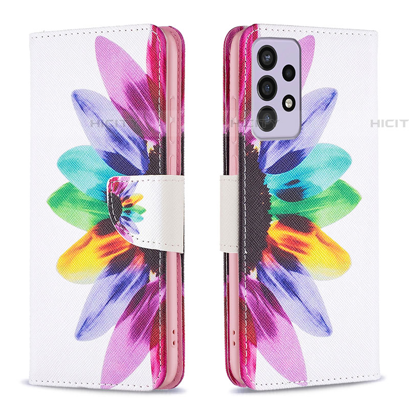 Custodia Portafoglio In Pelle Fantasia Modello Cover con Supporto B01F per Samsung Galaxy A73 5G