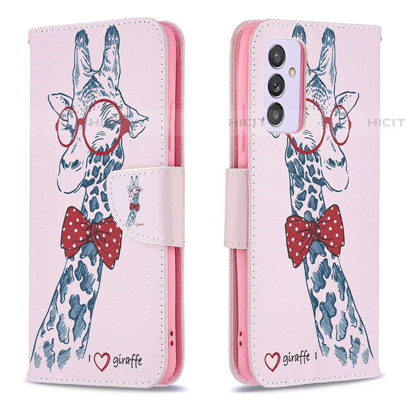 Custodia Portafoglio In Pelle Fantasia Modello Cover con Supporto B01F per Samsung Galaxy F54 5G Rosa