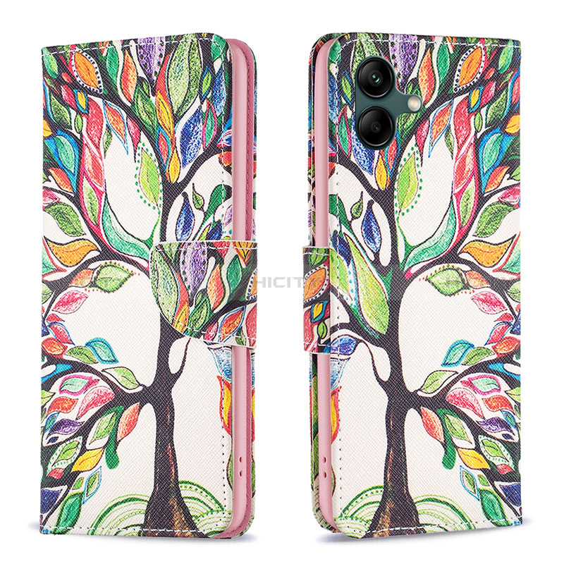 Custodia Portafoglio In Pelle Fantasia Modello Cover con Supporto B01F per Samsung Galaxy M04 Verde