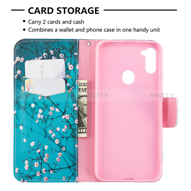 Custodia Portafoglio In Pelle Fantasia Modello Cover con Supporto B01F per Samsung Galaxy M11