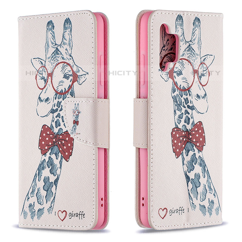 Custodia Portafoglio In Pelle Fantasia Modello Cover con Supporto B01F per Samsung Galaxy M32 5G Rosa