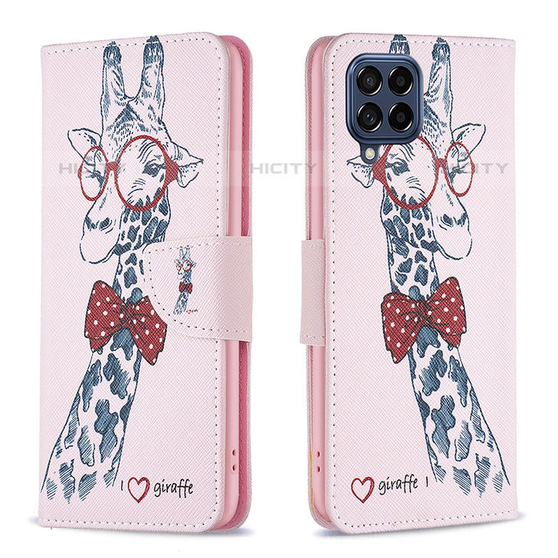 Custodia Portafoglio In Pelle Fantasia Modello Cover con Supporto B01F per Samsung Galaxy M53 5G