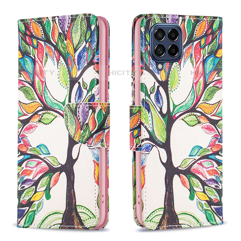 Custodia Portafoglio In Pelle Fantasia Modello Cover con Supporto B01F per Samsung Galaxy M53 5G