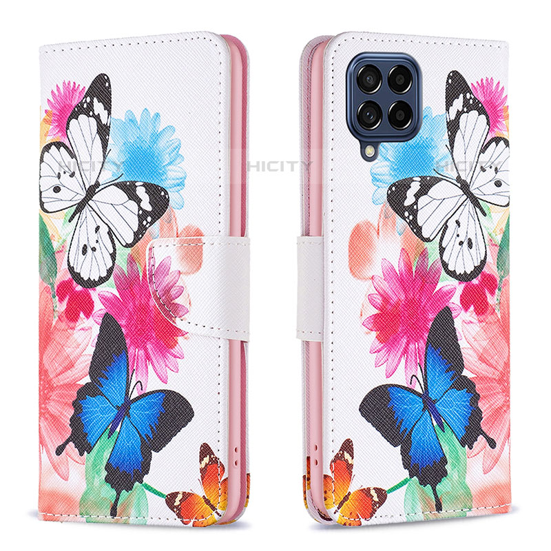 Custodia Portafoglio In Pelle Fantasia Modello Cover con Supporto B01F per Samsung Galaxy M53 5G