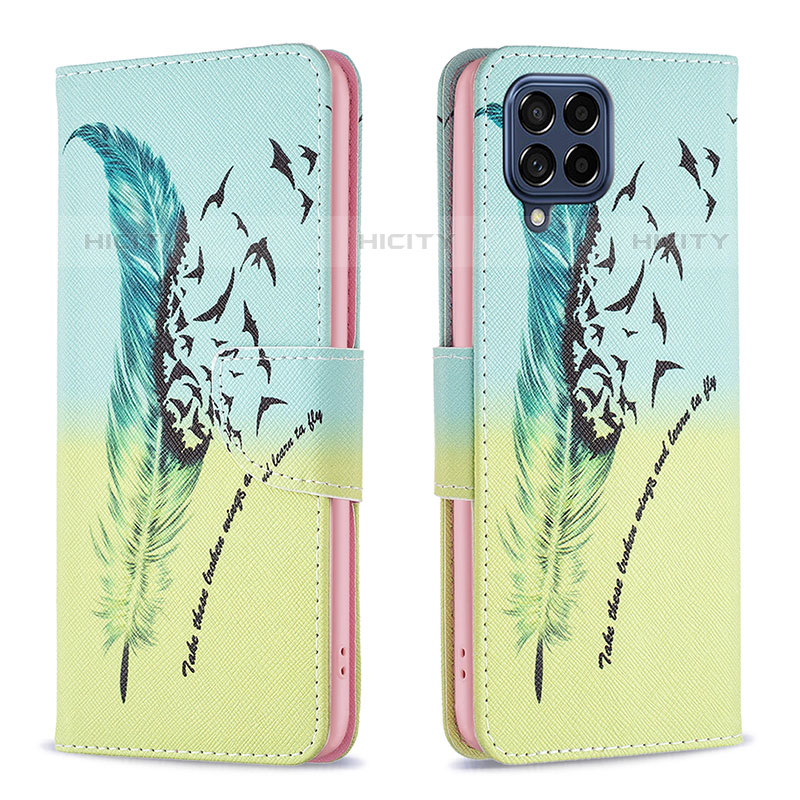 Custodia Portafoglio In Pelle Fantasia Modello Cover con Supporto B01F per Samsung Galaxy M53 5G