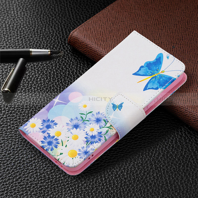 Custodia Portafoglio In Pelle Fantasia Modello Cover con Supporto B01F per Samsung Galaxy S24 5G Cielo Blu