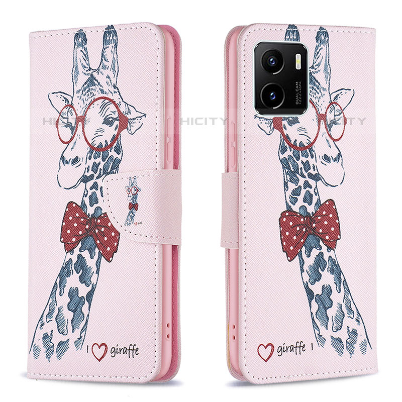 Custodia Portafoglio In Pelle Fantasia Modello Cover con Supporto B01F per Vivo iQOO U5x