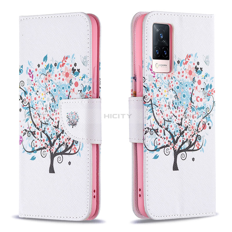 Custodia Portafoglio In Pelle Fantasia Modello Cover con Supporto B01F per Vivo V21 5G