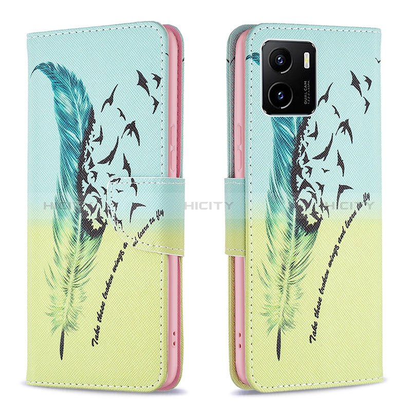 Custodia Portafoglio In Pelle Fantasia Modello Cover con Supporto B01F per Vivo Y10 t1