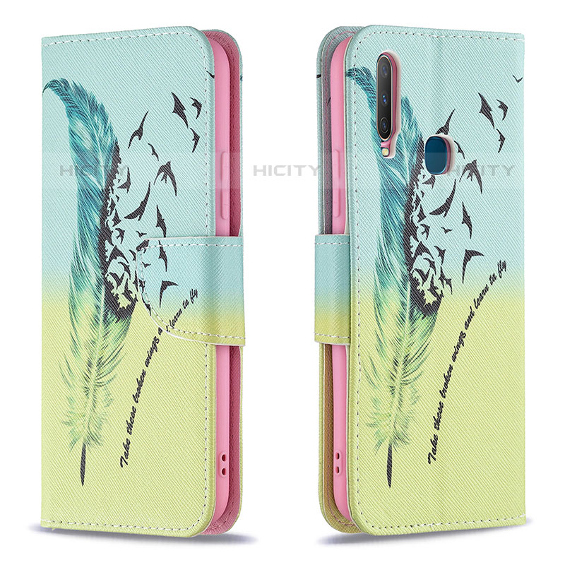 Custodia Portafoglio In Pelle Fantasia Modello Cover con Supporto B01F per Vivo Y11