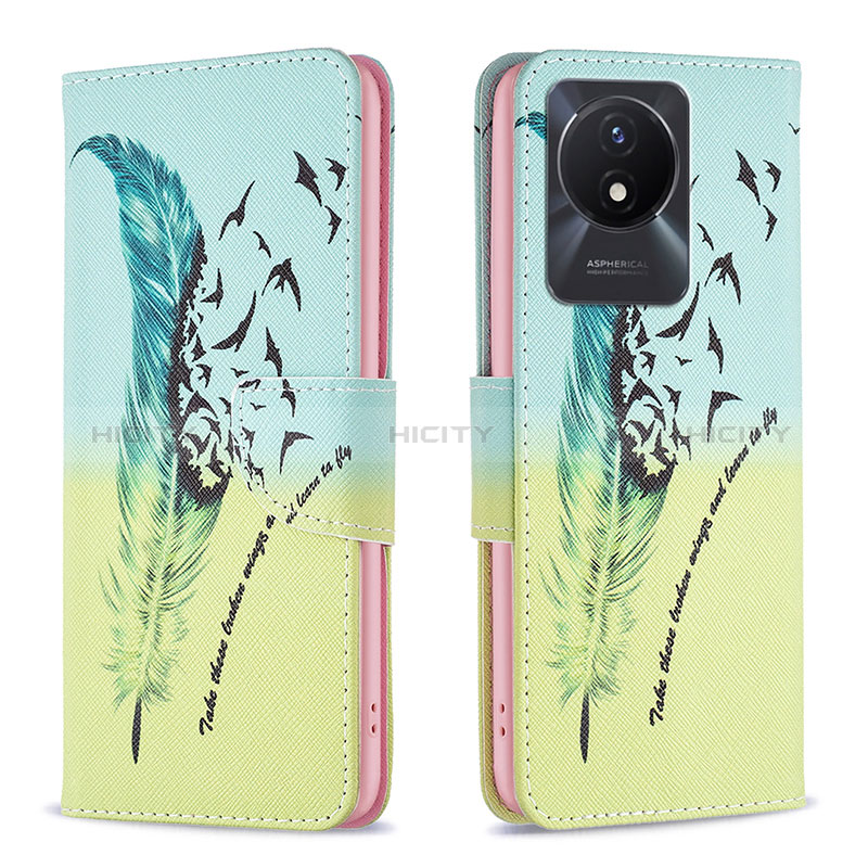 Custodia Portafoglio In Pelle Fantasia Modello Cover con Supporto B01F per Vivo Y11 (2023)