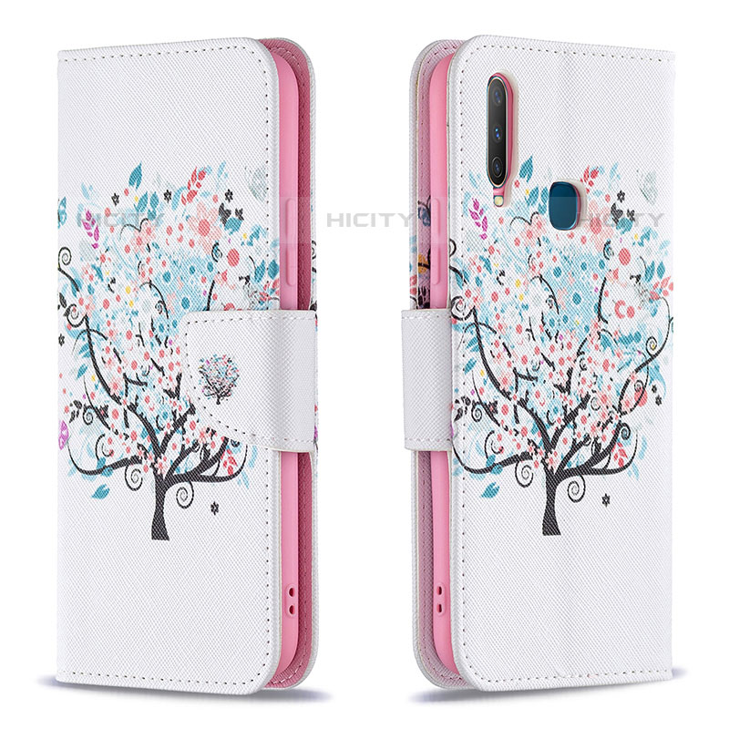 Custodia Portafoglio In Pelle Fantasia Modello Cover con Supporto B01F per Vivo Y11