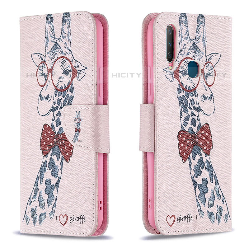 Custodia Portafoglio In Pelle Fantasia Modello Cover con Supporto B01F per Vivo Y11