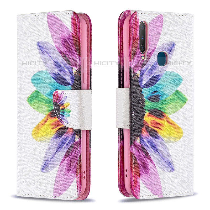 Custodia Portafoglio In Pelle Fantasia Modello Cover con Supporto B01F per Vivo Y11