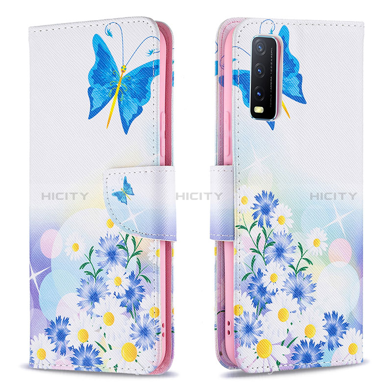 Custodia Portafoglio In Pelle Fantasia Modello Cover con Supporto B01F per Vivo Y12G