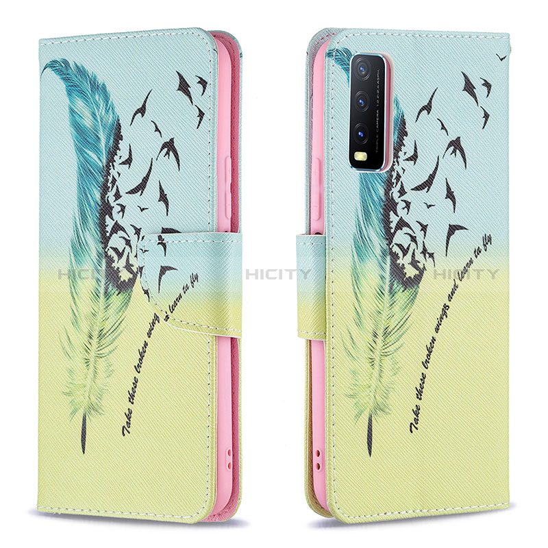 Custodia Portafoglio In Pelle Fantasia Modello Cover con Supporto B01F per Vivo Y12G