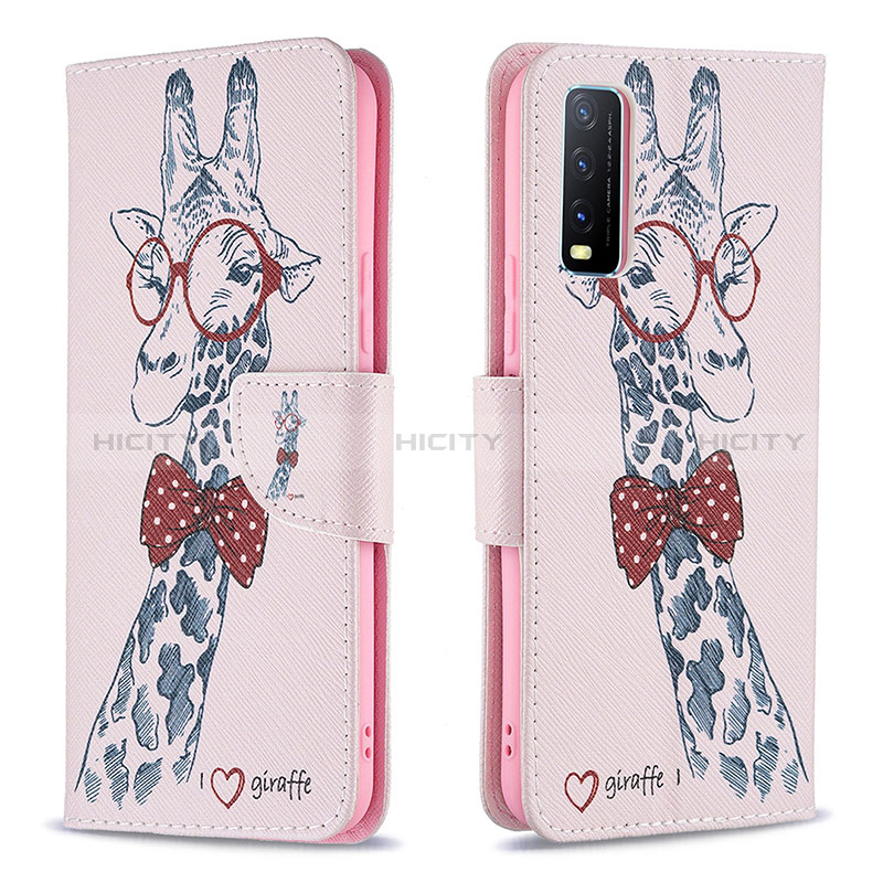 Custodia Portafoglio In Pelle Fantasia Modello Cover con Supporto B01F per Vivo Y12G