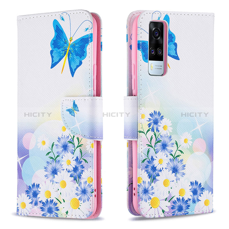 Custodia Portafoglio In Pelle Fantasia Modello Cover con Supporto B01F per Vivo Y53s NFC