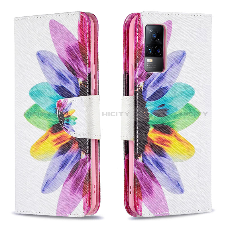 Custodia Portafoglio In Pelle Fantasia Modello Cover con Supporto B01F per Vivo Y73 (2021) Multicolore