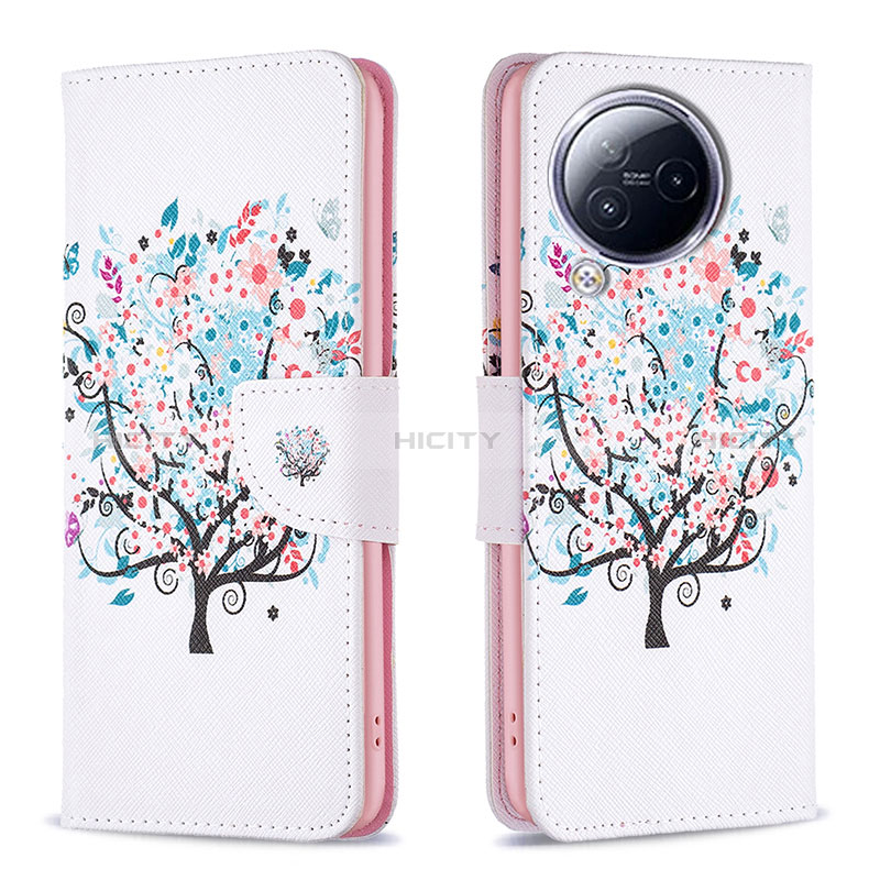 Custodia Portafoglio In Pelle Fantasia Modello Cover con Supporto B01F per Xiaomi Civi 3 5G Bianco