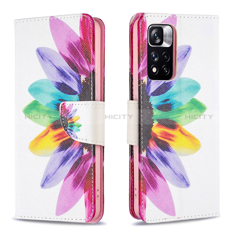 Custodia Portafoglio In Pelle Fantasia Modello Cover con Supporto B01F per Xiaomi Mi 11i 5G (2022) Multicolore