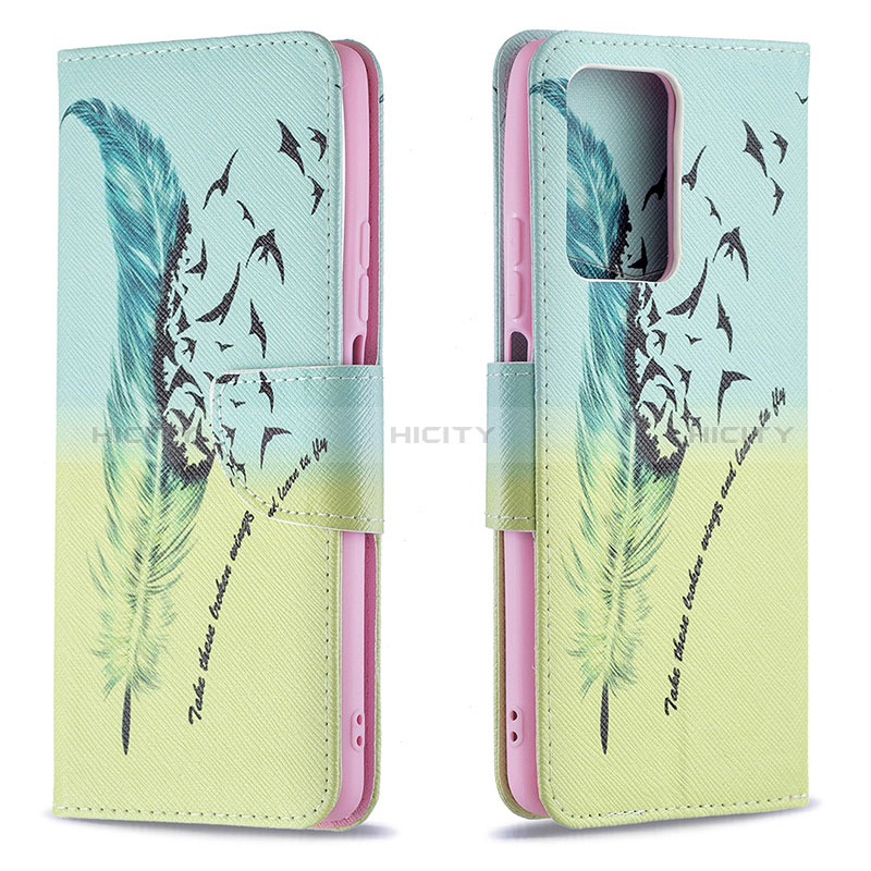 Custodia Portafoglio In Pelle Fantasia Modello Cover con Supporto B01F per Xiaomi Mi 11T 5G Verde Pastello