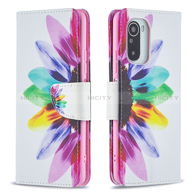 Custodia Portafoglio In Pelle Fantasia Modello Cover con Supporto B01F per Xiaomi Mi 11X 5G Multicolore