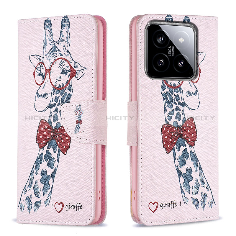 Custodia Portafoglio In Pelle Fantasia Modello Cover con Supporto B01F per Xiaomi Mi 14 5G