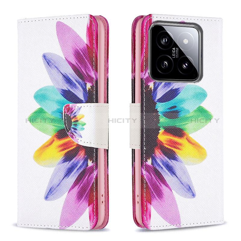 Custodia Portafoglio In Pelle Fantasia Modello Cover con Supporto B01F per Xiaomi Mi 14 5G