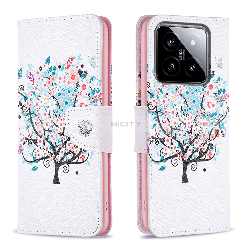 Custodia Portafoglio In Pelle Fantasia Modello Cover con Supporto B01F per Xiaomi Mi 14 5G