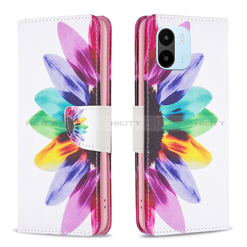 Custodia Portafoglio In Pelle Fantasia Modello Cover con Supporto B01F per Xiaomi Poco C51