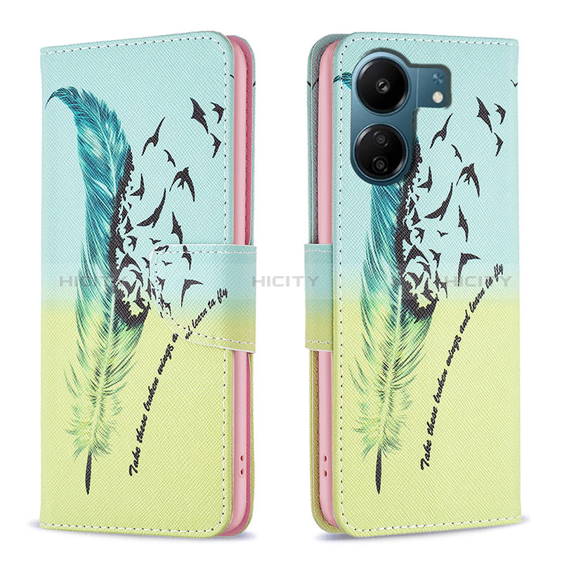 Custodia Portafoglio In Pelle Fantasia Modello Cover con Supporto B01F per Xiaomi Poco C65