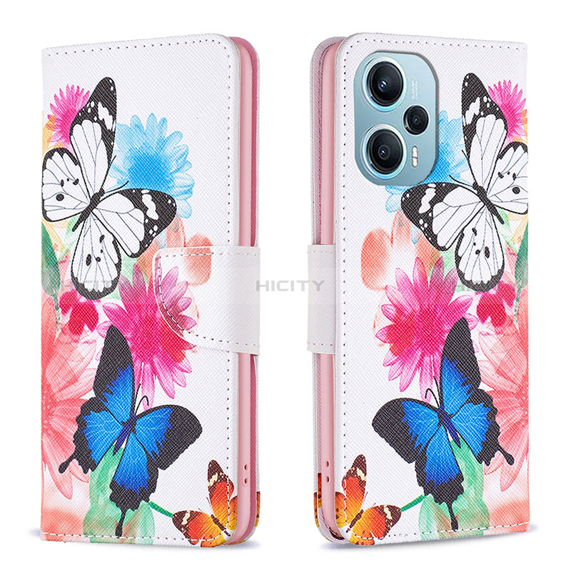 Custodia Portafoglio In Pelle Fantasia Modello Cover con Supporto B01F per Xiaomi Poco F5 5G Colorato