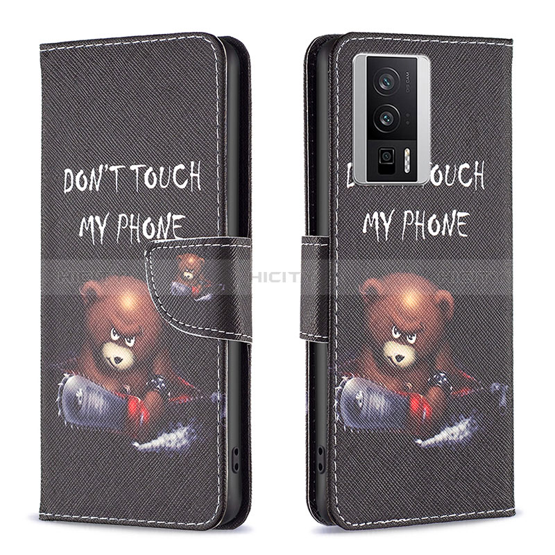 Custodia Portafoglio In Pelle Fantasia Modello Cover con Supporto B01F per Xiaomi Poco F5 Pro 5G