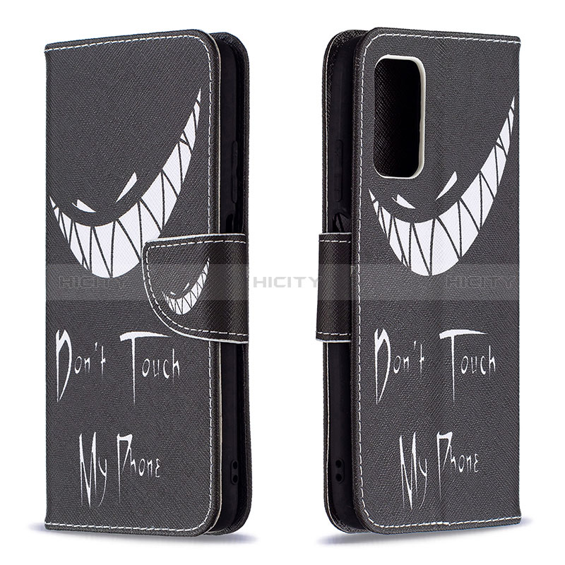 Custodia Portafoglio In Pelle Fantasia Modello Cover con Supporto B01F per Xiaomi Poco M3 Nero