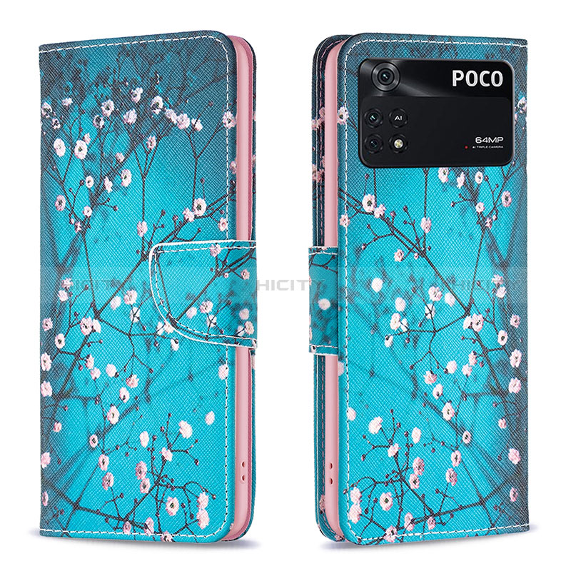 Custodia Portafoglio In Pelle Fantasia Modello Cover con Supporto B01F per Xiaomi Poco M4 Pro 4G