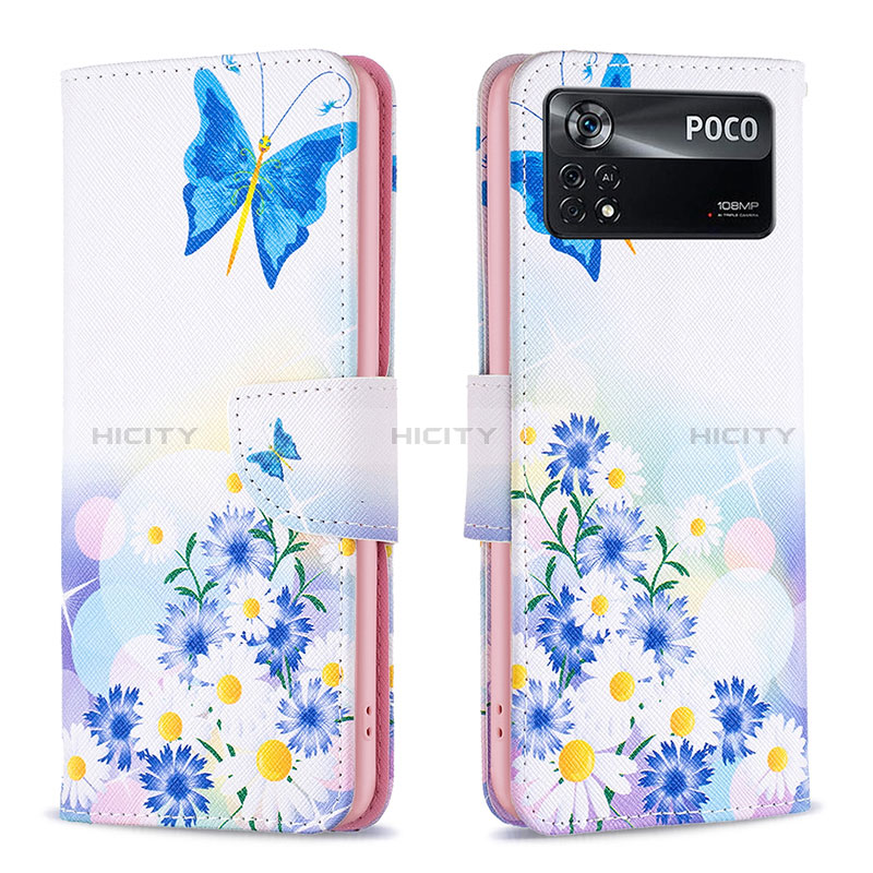 Custodia Portafoglio In Pelle Fantasia Modello Cover con Supporto B01F per Xiaomi Poco X4 Pro 5G