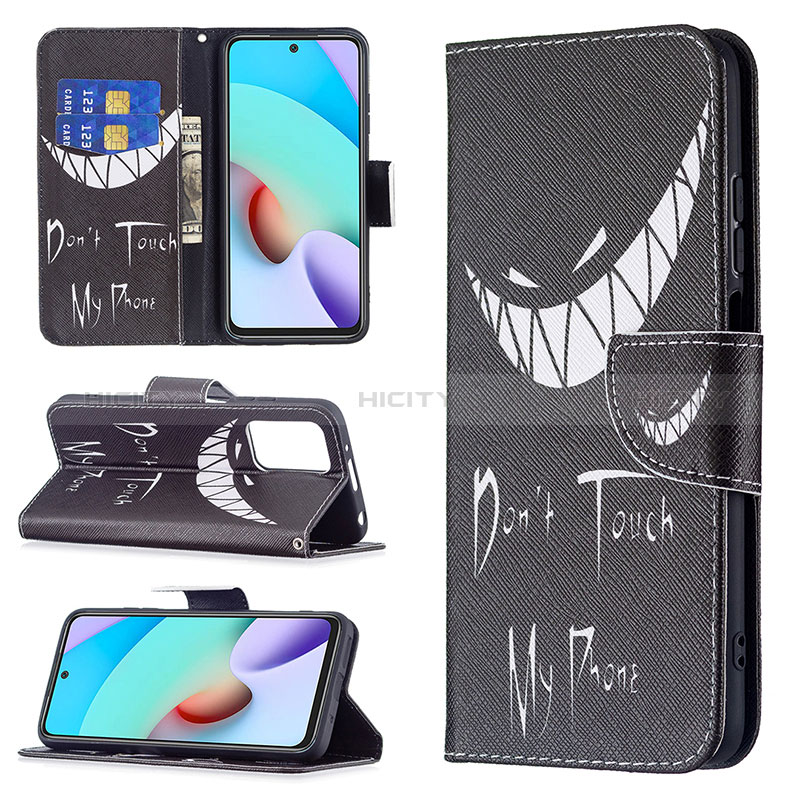 Custodia Portafoglio In Pelle Fantasia Modello Cover con Supporto B01F per Xiaomi Redmi 10 (2022)