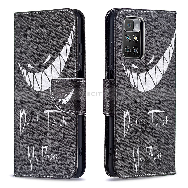 Custodia Portafoglio In Pelle Fantasia Modello Cover con Supporto B01F per Xiaomi Redmi 10 (2022) Nero