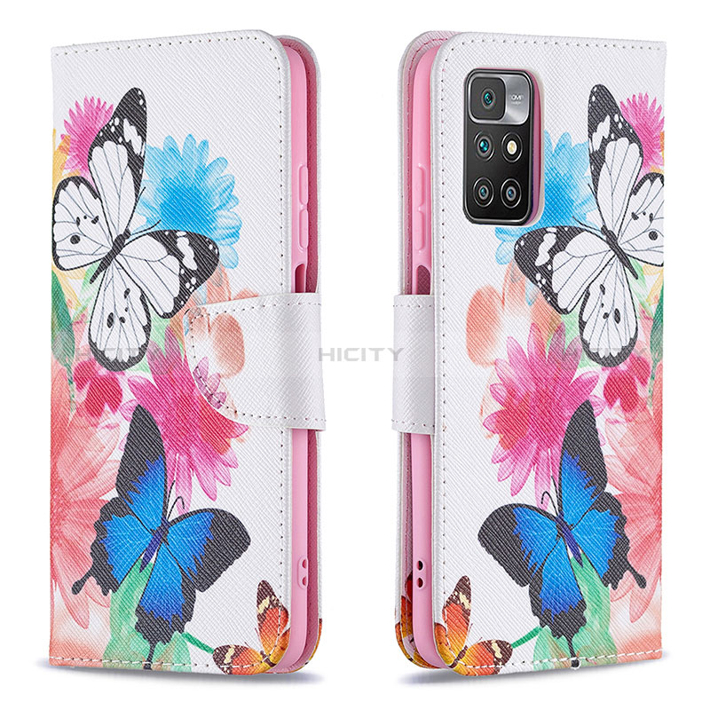 Custodia Portafoglio In Pelle Fantasia Modello Cover con Supporto B01F per Xiaomi Redmi 10 4G Colorato